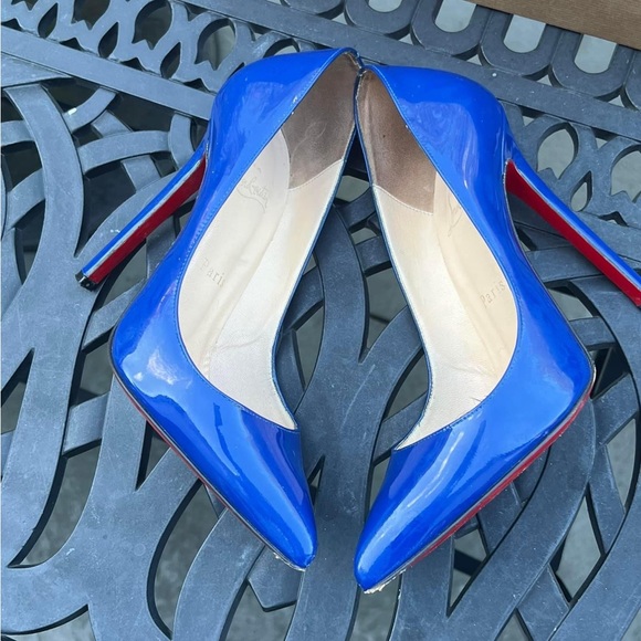 Christian Louboutin Pigalle 120 Blue Patent Heels size 37 fits a 6.5 usa. - Picture 11 of 16